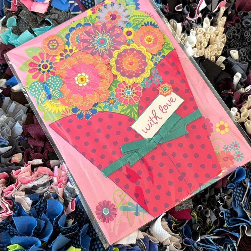 🆕Papyrus Floral Fold Out Birthday Greeting Card